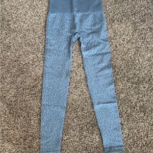 Blue Leopard Print Leggings